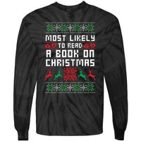 Most Likely To Read A Book On Christmas Tie-Dye Long Sleeve Shirt