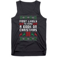 Most Likely To Read A Book On Christmas Tank Top