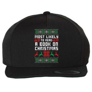 Most Likely To Read A Book On Christmas Wool Snapback Cap