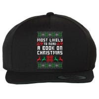 Most Likely To Read A Book On Christmas Wool Snapback Cap