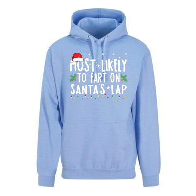 Most Likely To Fart On Santas Lap Family Matching Christmas Unisex Surf Hoodie