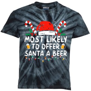 Most Likely To Offer Santa A Beer Funny Drinking Christmas Kids Tie-Dye T-Shirt