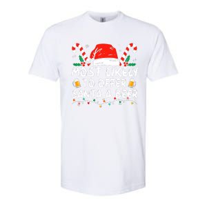 Most Likely To Offer Santa A Beer Funny Drinking Christmas Softstyle CVC T-Shirt