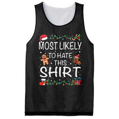 Most Likely To Hate This Family Christmas Mesh Reversible Basketball Jersey Tank