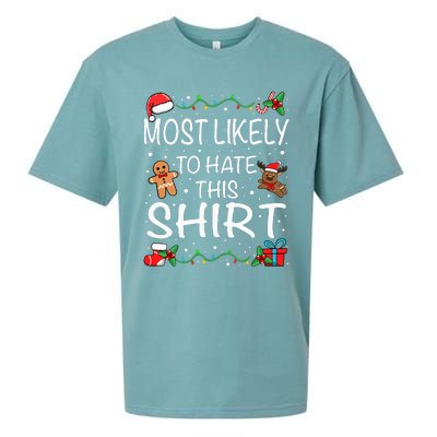 Most Likely To Hate This Family Christmas Sueded Cloud Jersey T-Shirt