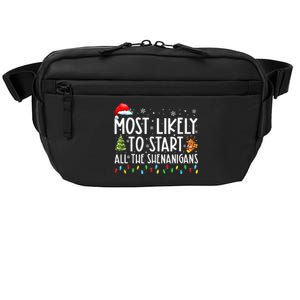 Most Likely To Start All The Shenanigans Family Xmas Holiday Crossbody Pack