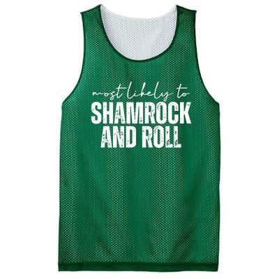 Most Likely To Shamrock And Roll St Patricks Mesh Reversible Basketball Jersey Tank