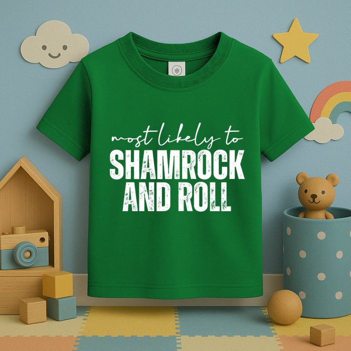 Most Likely To Shamrock And Roll St Patricks Toddler T-Shirt
