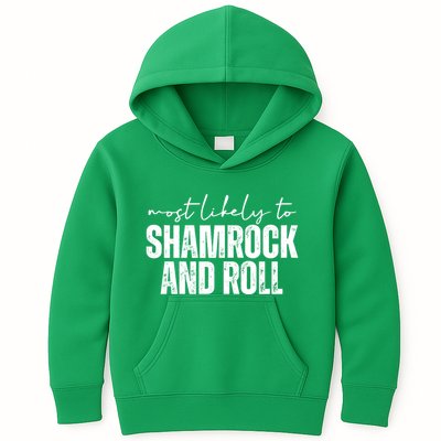 Most Likely To Shamrock And Roll St Patricks Kids Hoodie