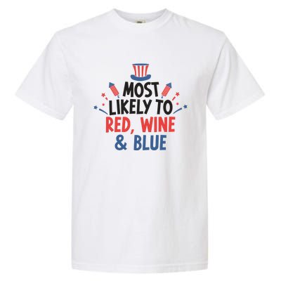 Most Likely To Red Wine And Blue Garment-Dyed Heavyweight T-Shirt