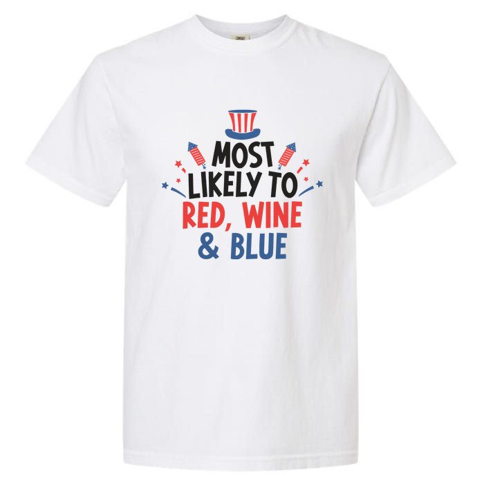 Most Likely To Red Wine And Blue Garment-Dyed Heavyweight T-Shirt