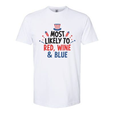 Most Likely To Red Wine And Blue Softstyle® CVC T-Shirt