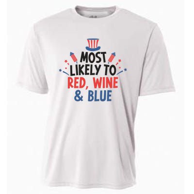 Most Likely To Red Wine And Blue Cooling Performance Crew T-Shirt