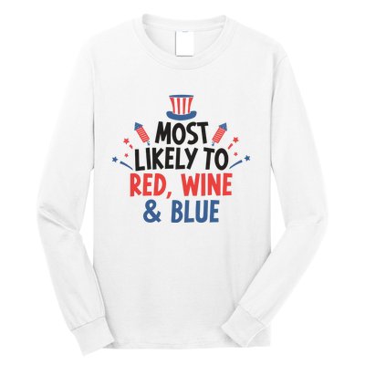 Most Likely To Red Wine And Blue Long Sleeve Shirt