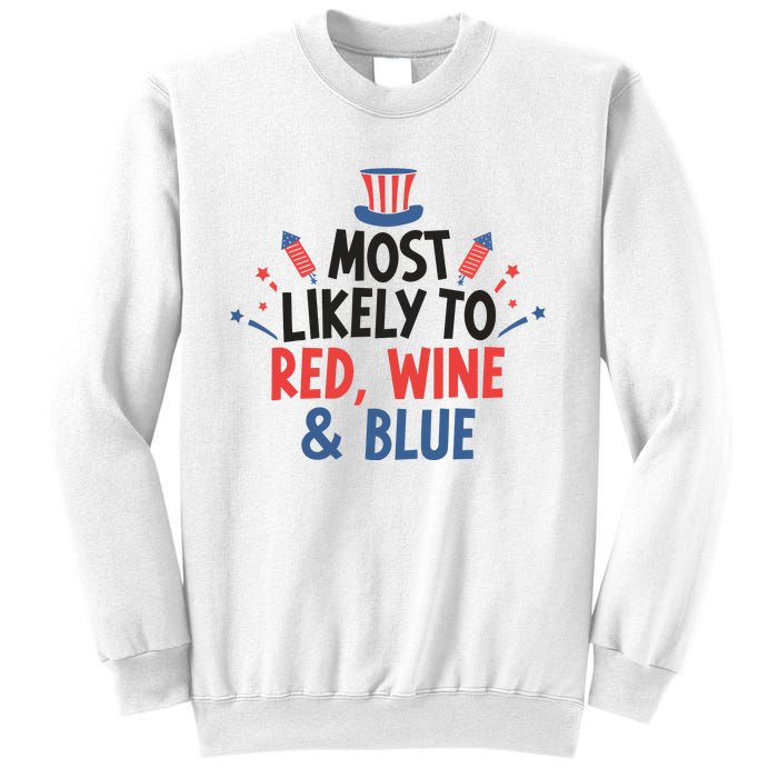 Most Likely To Red Wine And Blue Sweatshirt