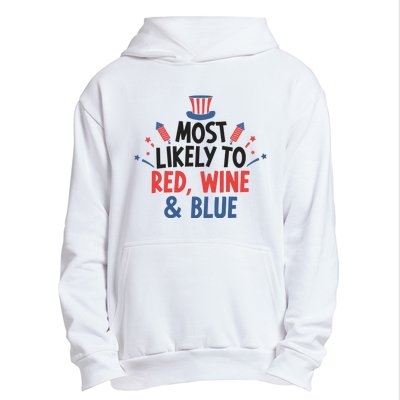 Most Likely To Red Wine And Blue Urban Pullover Hoodie