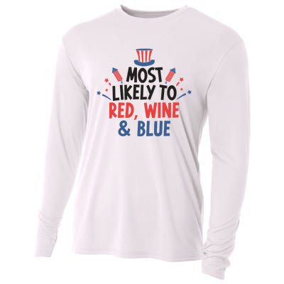 Most Likely To Red Wine And Blue Cooling Performance Long Sleeve Crew