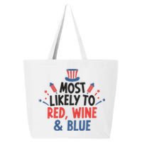 Most Likely To Red Wine And Blue 25L Jumbo Tote