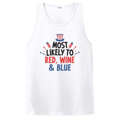 Most Likely To Red Wine And Blue PosiCharge Competitor Tank