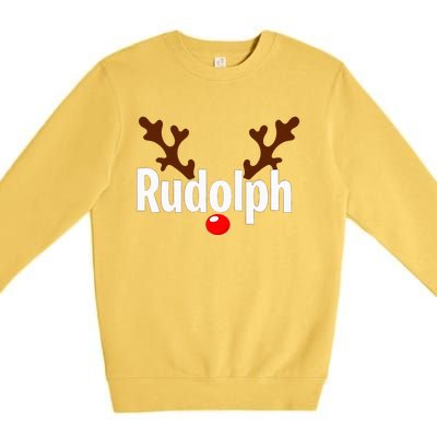 Most Likely To Try Ride Rudolph Funny Couples Christmas Premium Crewneck Sweatshirt