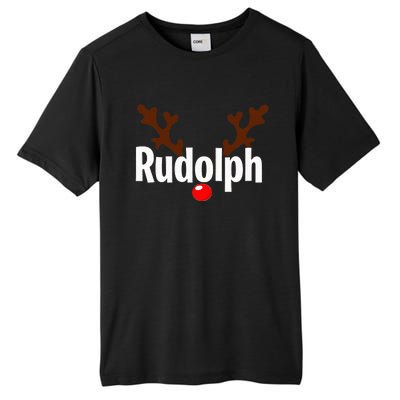 Most Likely To Try Ride Rudolph Funny Couples Christmas Tall Fusion ChromaSoft Performance T-Shirt