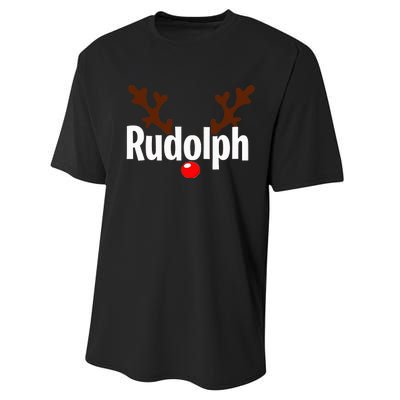 Most Likely To Try Ride Rudolph Funny Couples Christmas Performance Sprint T-Shirt