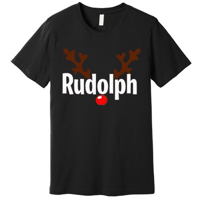 Most Likely To Try Ride Rudolph Funny Couples Christmas Premium T-Shirt