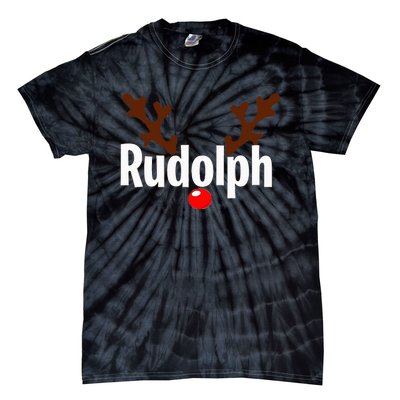 Most Likely To Try Ride Rudolph Funny Couples Christmas Tie-Dye T-Shirt