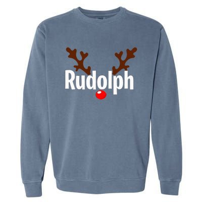 Most Likely To Try Ride Rudolph Funny Couples Christmas Garment-Dyed Sweatshirt