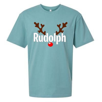 Most Likely To Try Ride Rudolph Funny Couples Christmas Sueded Cloud Jersey T-Shirt