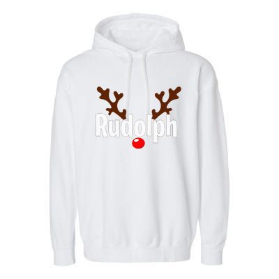 Most Likely To Try Ride Rudolph Funny Couples Christmas Garment-Dyed Fleece Hoodie