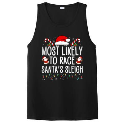 Most Likely To Race Santa's Sleigh Family Christmas Pajamas  PosiCharge Competitor Tank