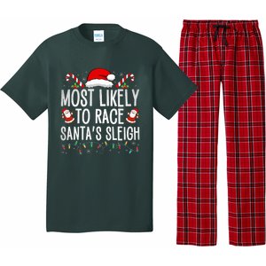 Most Likely To Race Santa's Sleigh Family Christmas Pajamas  Pajama Set