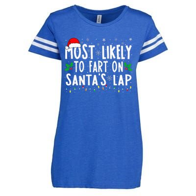 Most Likely To Fart On SantaS Lap Family Matching Christmas Enza Ladies Jersey Football T-Shirt