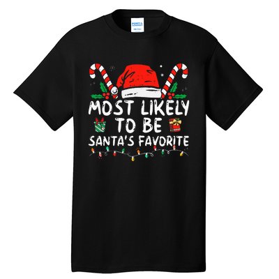 Most Likely To Christmas Be Santa's Favorite Matching Family Tall T-Shirt