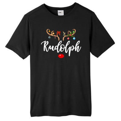 Most Likely To Try To Ride Rudolph Matching Couple Christmas Tall Fusion ChromaSoft Performance T-Shirt