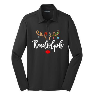 Most Likely To Try To Ride Rudolph Matching Couple Christmas Silk Touch Performance Long Sleeve Polo