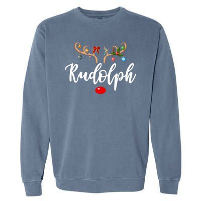 Most Likely To Try To Ride Rudolph Matching Couple Christmas Garment-Dyed Sweatshirt