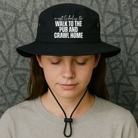 Most Likely To Walk To The Pub And Crawl Home St Patricks Day Bucket Hat
