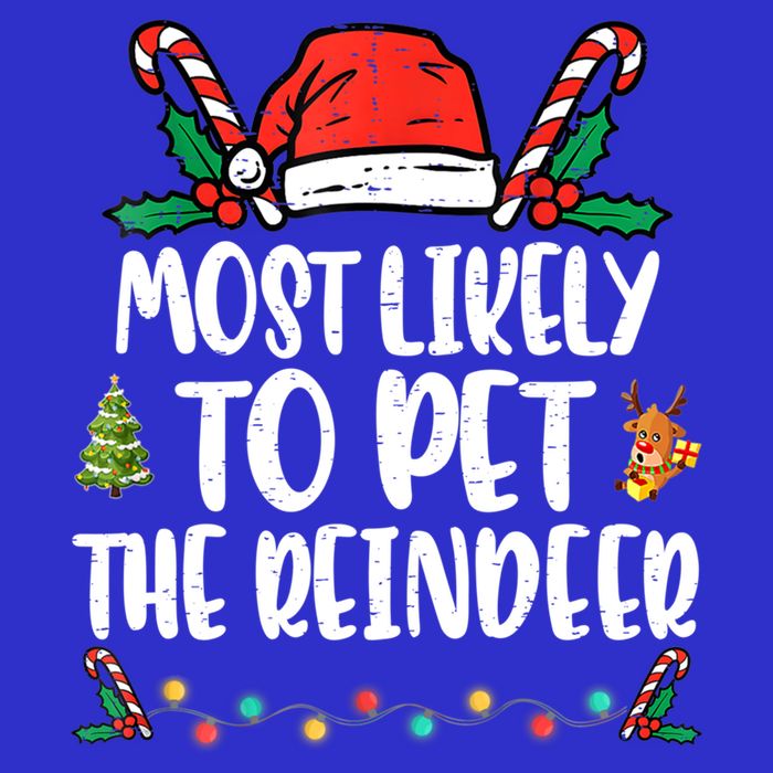 Most Likely To Pet The Reindeer Funny Christmas Holiday Funny Gift 16 in Basic Backpack
