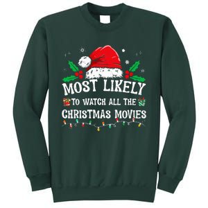 Most Likely To Watch All The Christmas Movies Family Pajamas  Sweatshirt