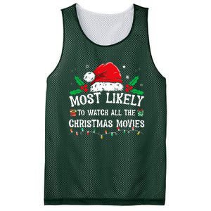 Most Likely To Watch All The Christmas Movies Family Pajamas  Mesh Reversible Basketball Jersey Tank