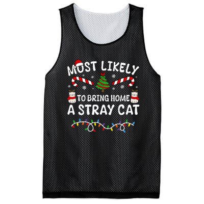 Most Likely To Bring Home A Stray Cat Matching Christmas Mesh Reversible Basketball Jersey Tank