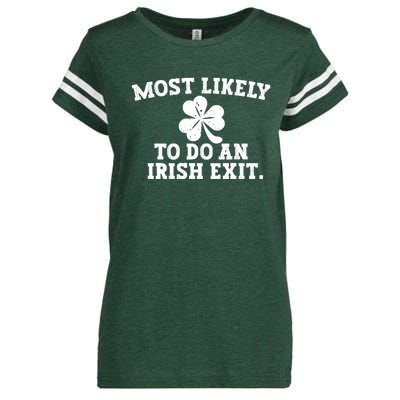 Most Likely To Do An Irish Exit Enza Ladies Jersey Football T-Shirt