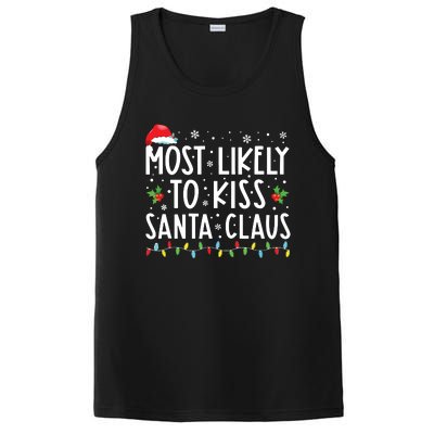 Most Likely To Kiss Santa Claus Family Christmas Xmas PosiCharge Competitor Tank