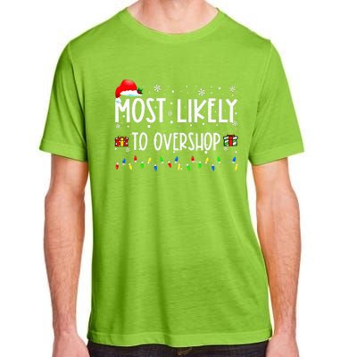 Most Likely To Overshop Shopping Family Crew Christmas Adult ChromaSoft Performance T-Shirt