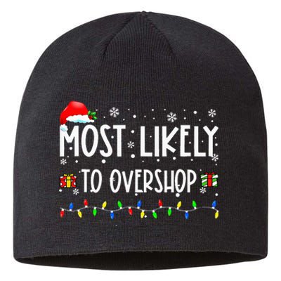 Most Likely To Overshop Shopping Family Crew Christmas Sustainable Beanie