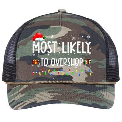 Most Likely To Overshop Shopping Family Crew Christmas Retro Rope Trucker Hat Cap