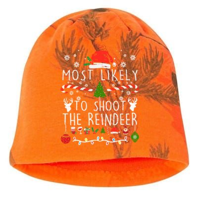 Most Likely To Shoot The Reindeer Family Christmas Holiday Gift Kati - Camo Knit Beanie