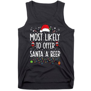 Most Likely To Offer Santa A Beer Funny Drinking Christmas Tank Top